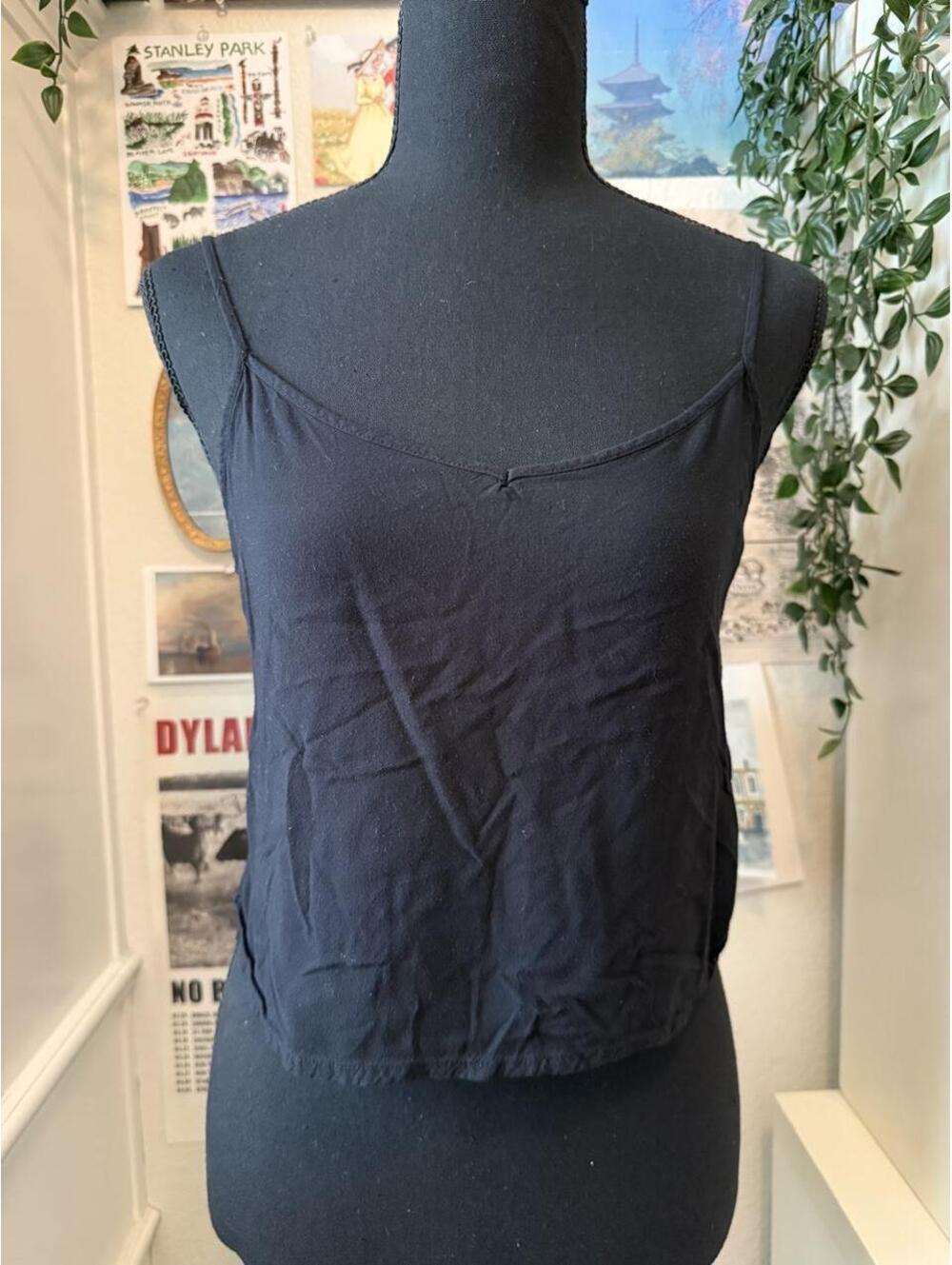 Hollister Black Spaghetti Strap V Neck Cami Tank Top